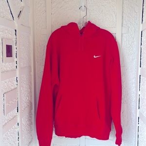 Men’s Nike hooded red sweatshirt XXL good condition small stain on sleeve